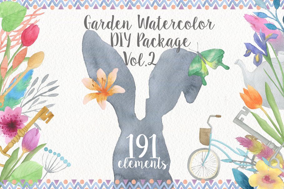 花园水彩元素合集 Garden Watercolor DIY Pro插图