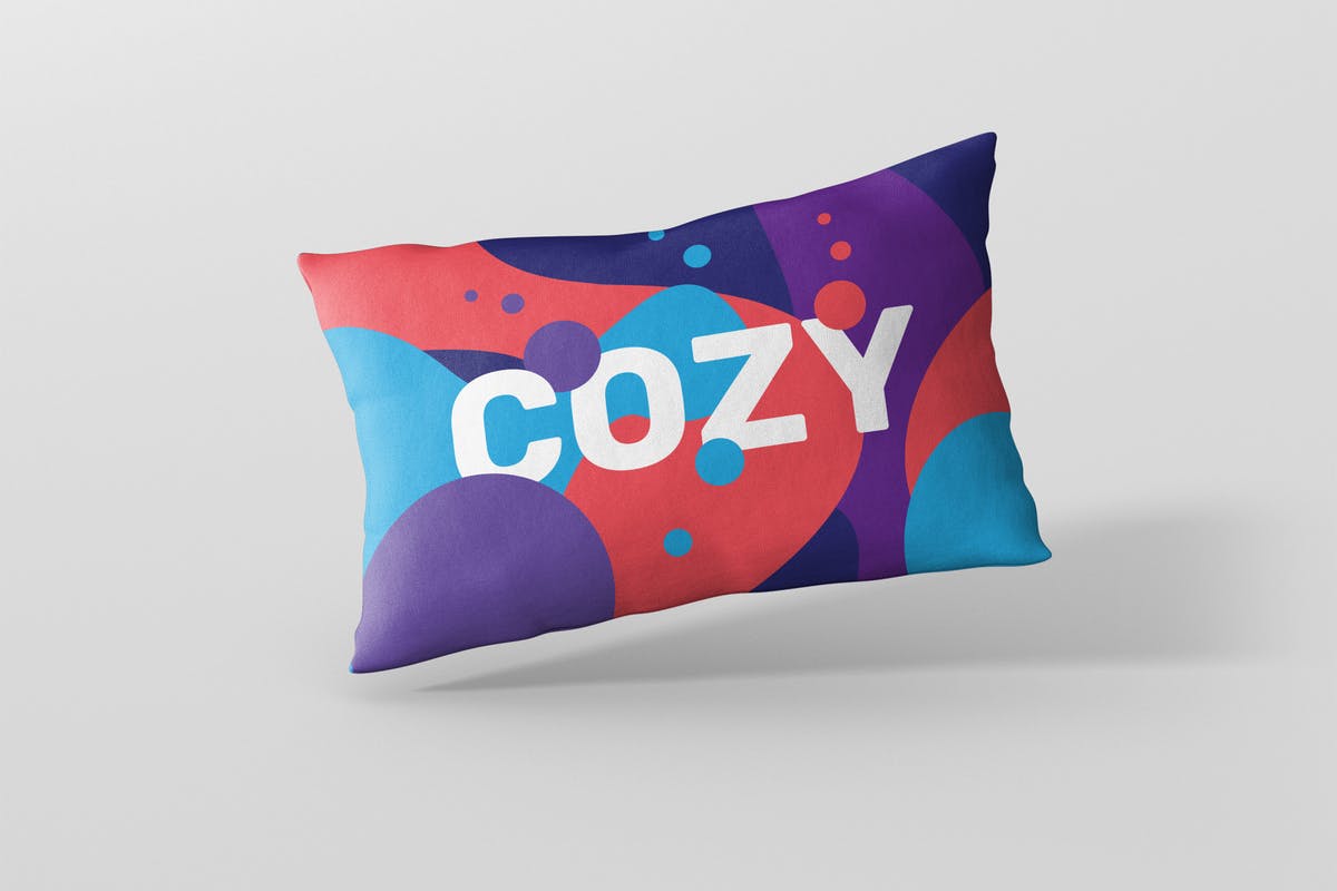 时尚多彩矩形卧室沙发枕头样机 Pillow Mockup – Rectangle插图