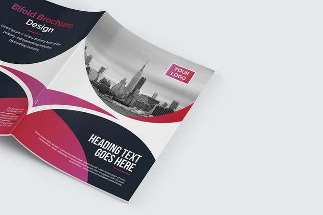 双折页企业介绍/年度报告设计模板 Bifold Brochure插图(5)