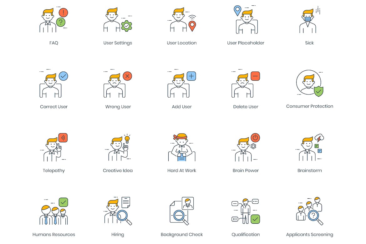 95枚商务职场人物形象图标素材 95 Business People Icons插图(2)