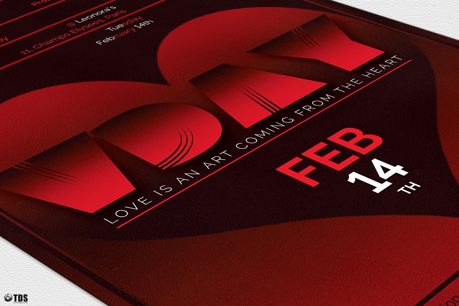 浪漫情人节主题传单PSD模板V11 Valentines Day Flyer PSD V11插图(5)