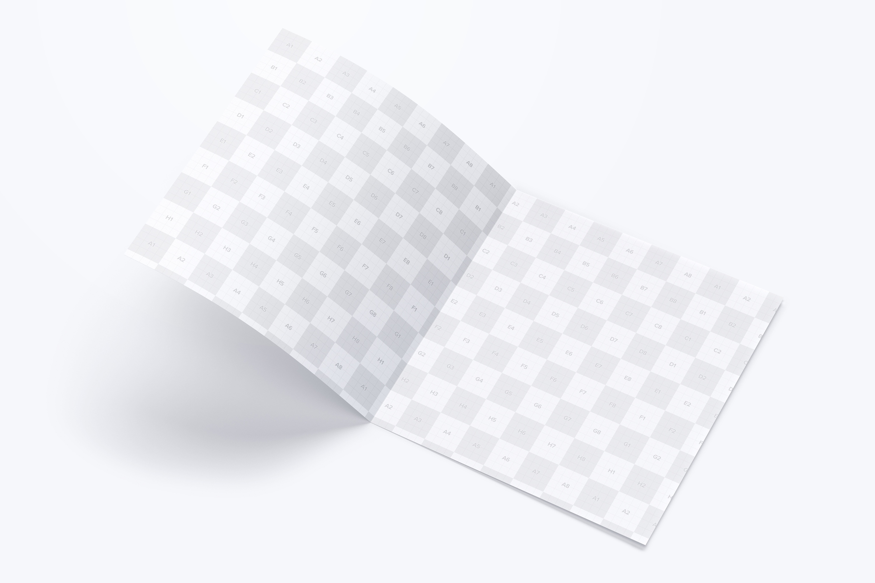 方形对折页传单/小册子设计效果预览样机02 Square Bi Fold Brochure Mockup 02插图(2)