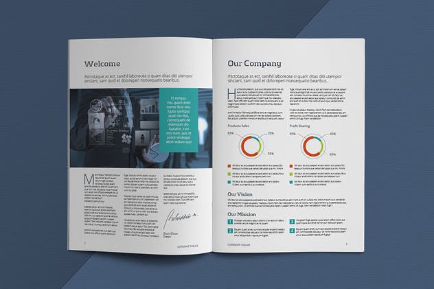 12页优雅现代简约风企业业务宣传册模板 Business Brochure Template插图(2)