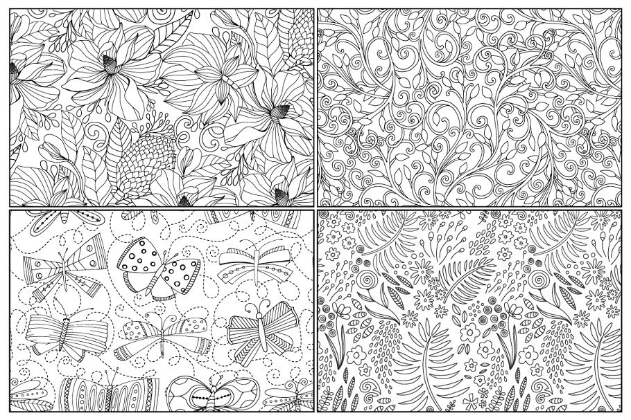 魔幻花卉图案纹理 Enchanted Floral Repeat Patterns插图(2)