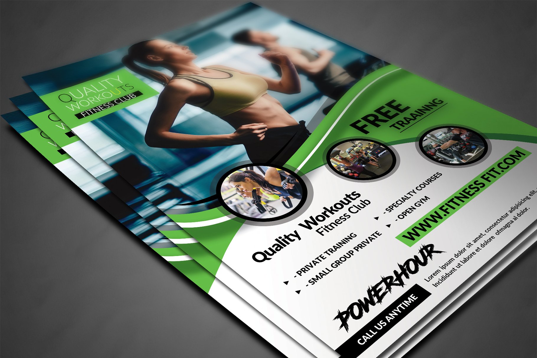 健身俱乐部广告海报PSD模板 Fitness Flyer – Gym Flyer Templates插图(2)