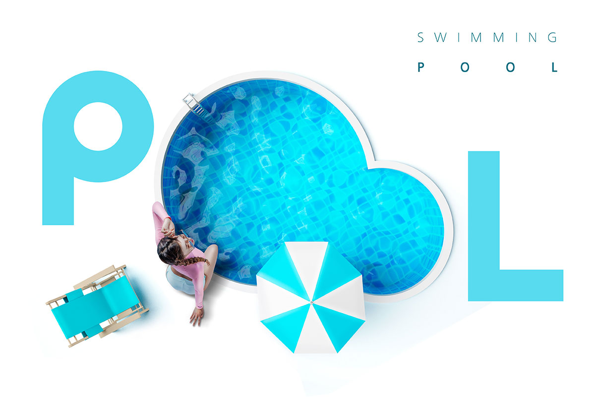 简约风格夏季泳池派对活动海报素材插图
