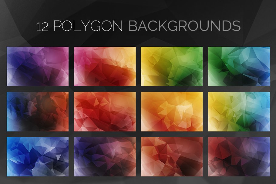 现代抽象多边形几何体背景 Polygon Backgrounds插图(1)