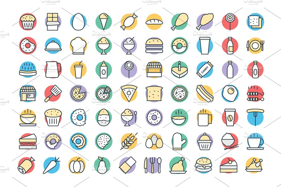 300+食物主题矢量图标 300+ Food Vector Icons插图(1)