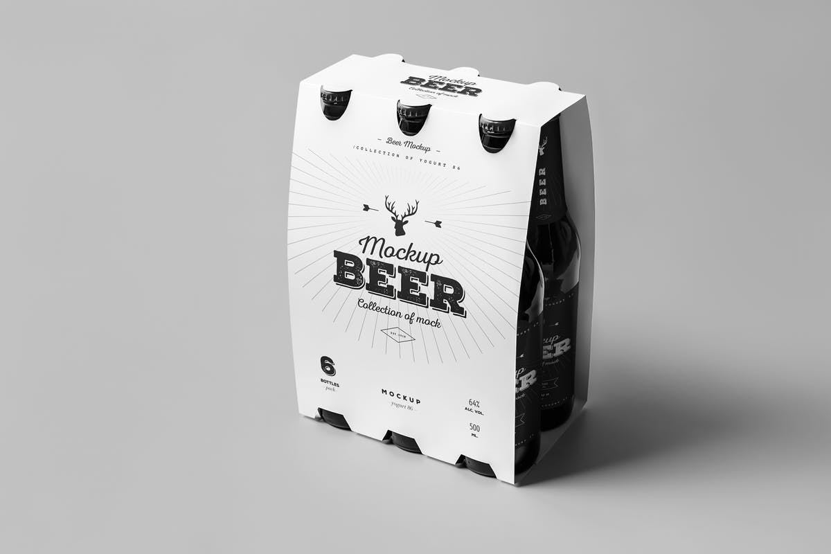 啤酒包装样机模板 Beer Mock-up插图