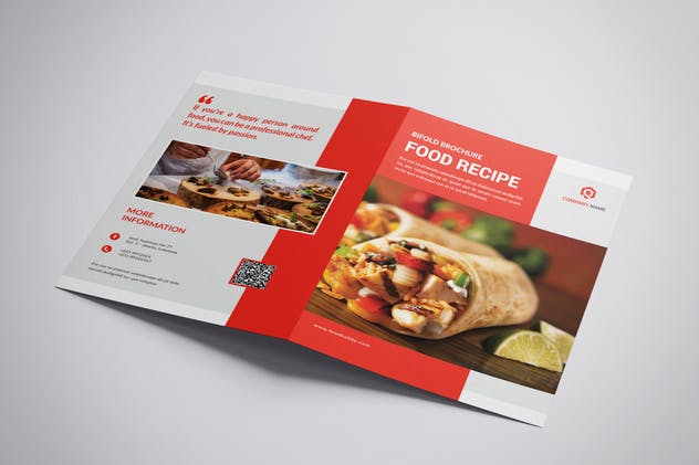 双折页美味食品宣传册INDD设计模板 Bifold food Brochure插图(4)