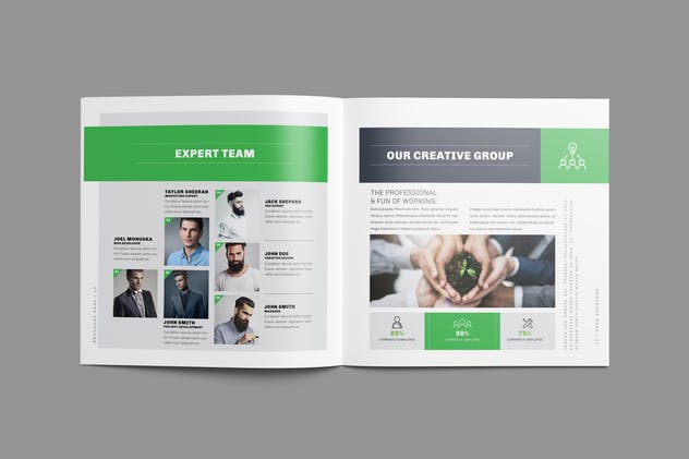 20页企业简介宣传画册设计INDD模板 Square Brochure插图(5)