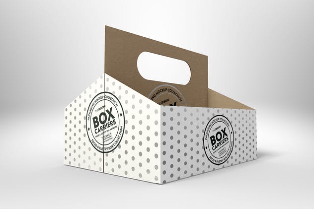 食品糕点盒样机模板第5卷 Food Pastry Boxes Vol.5:Carrier Boxes Mockups插图(9)