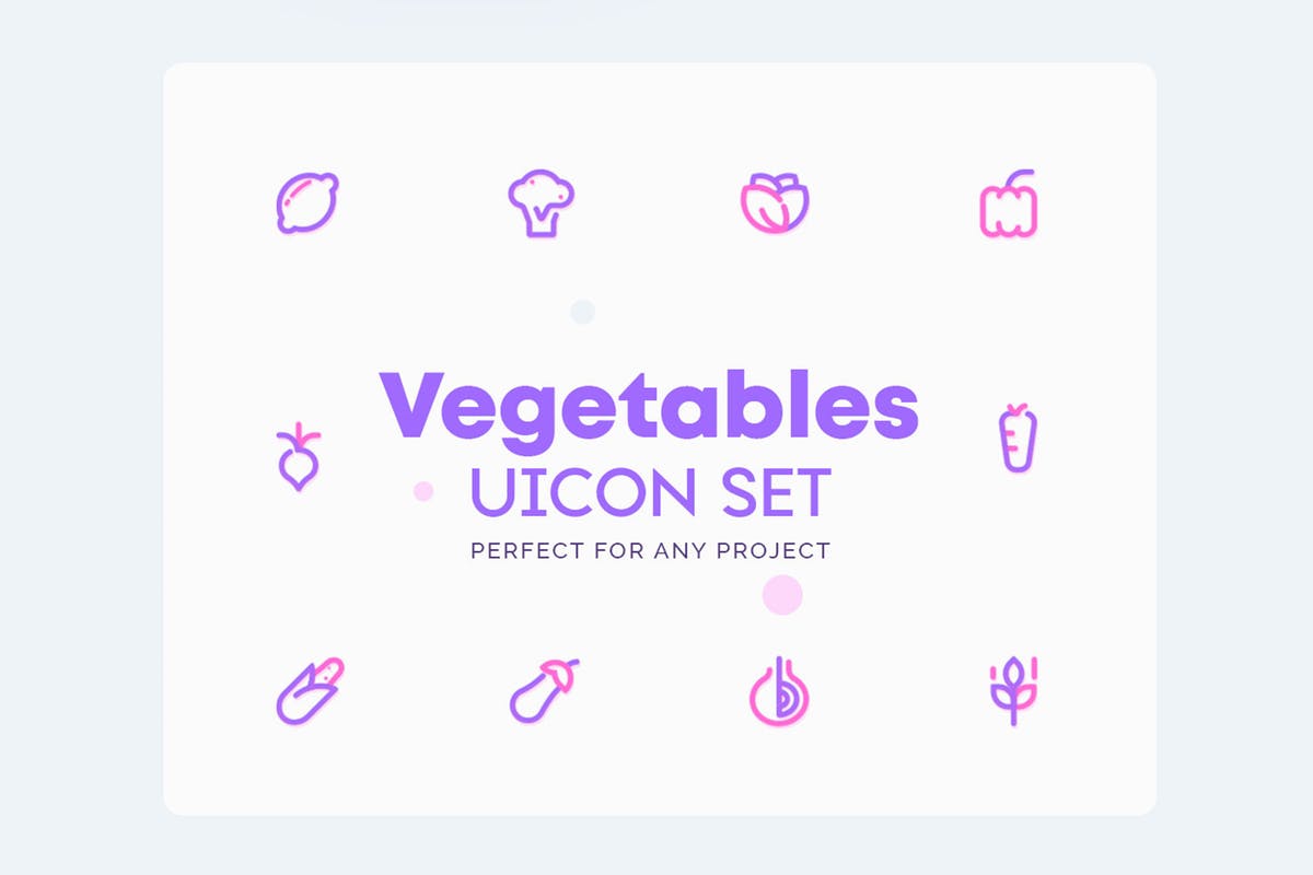 创意蔬菜矢量图标素材 UICON Vegetable Icons插图