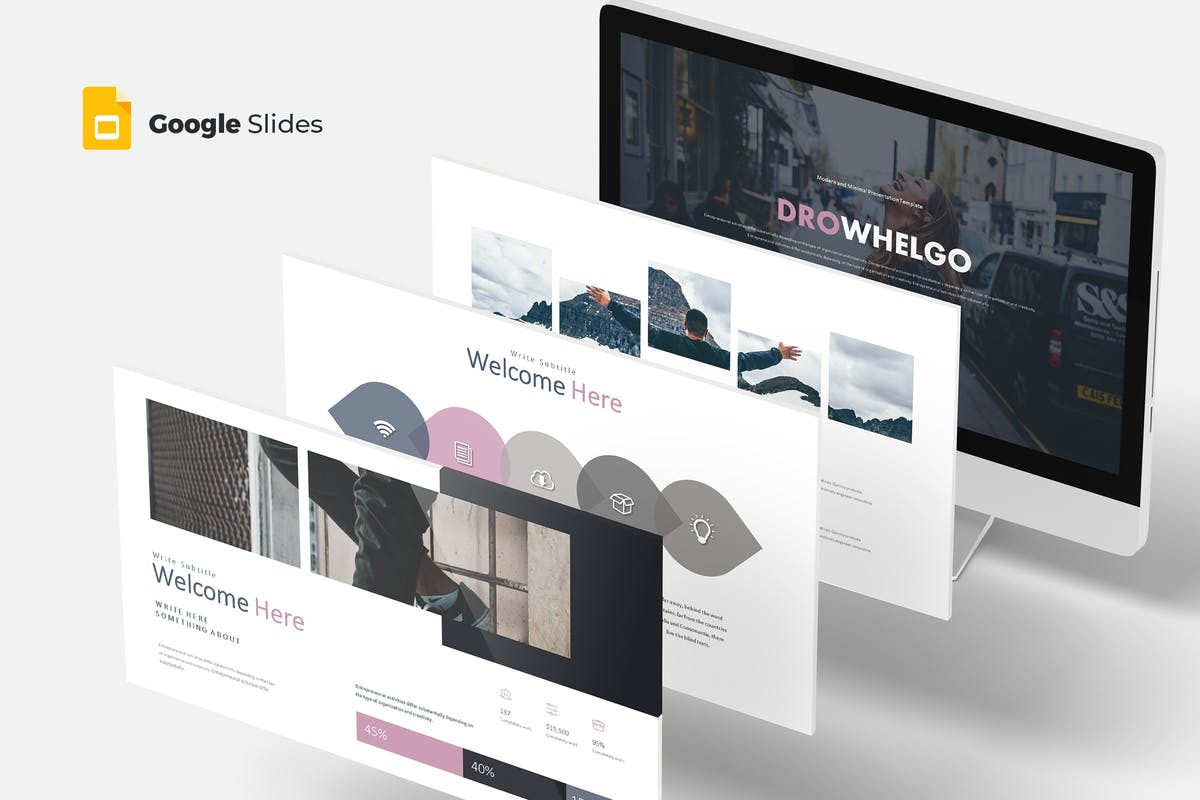 多配色方案企业商务风格Google Slides模板设计 Drowhelgo – Google Slides Template插图