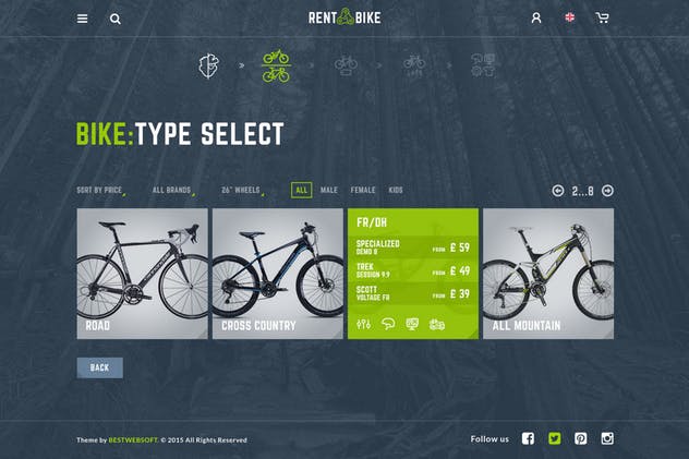 共享单车网页设计PSD模板 Rent a Bike – Rental & Booking PSD Template插图(3)