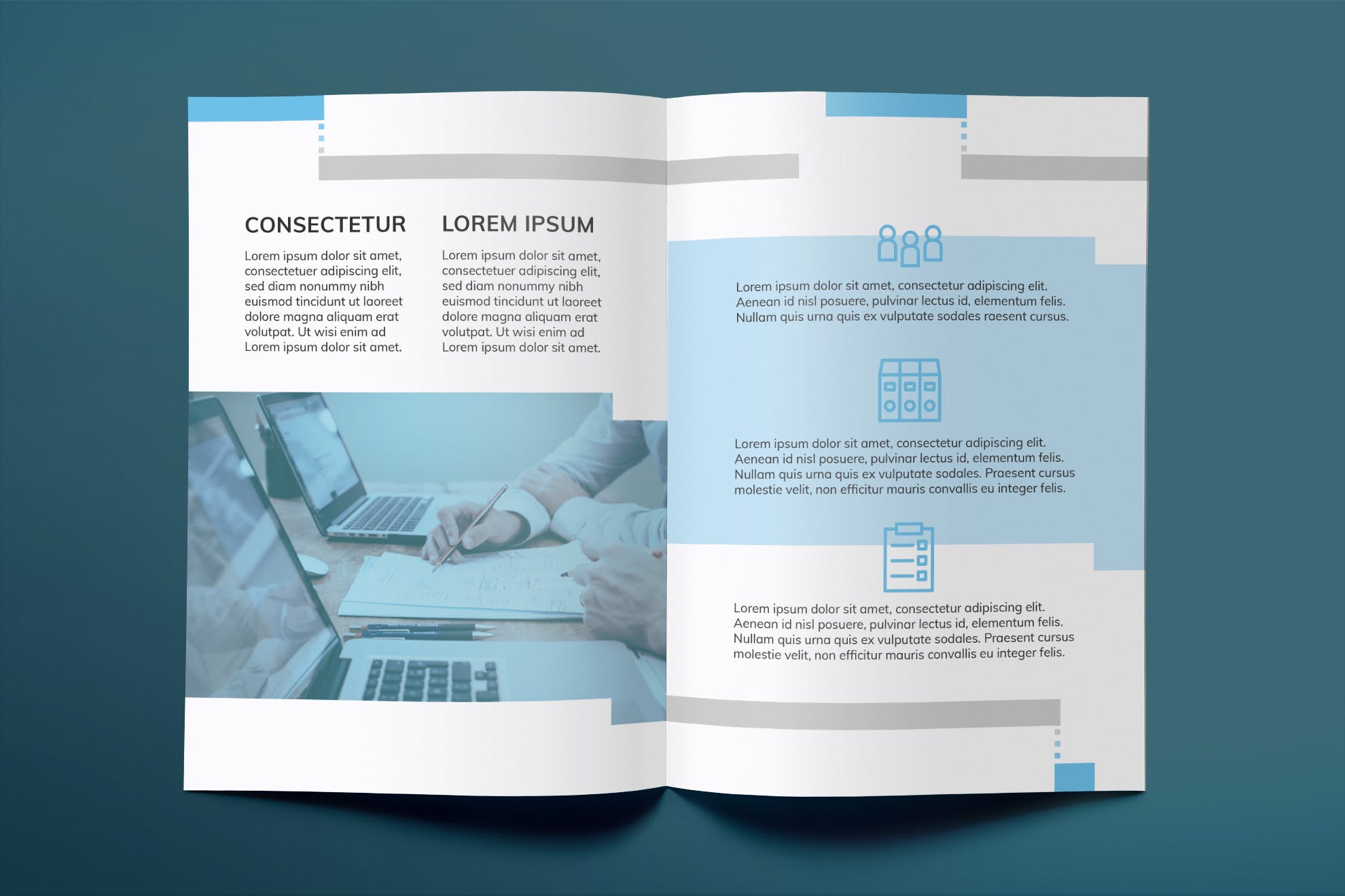 人力资源市场对折宣传单设计模板 Staffing Agency Brochure Bifold插图(2)