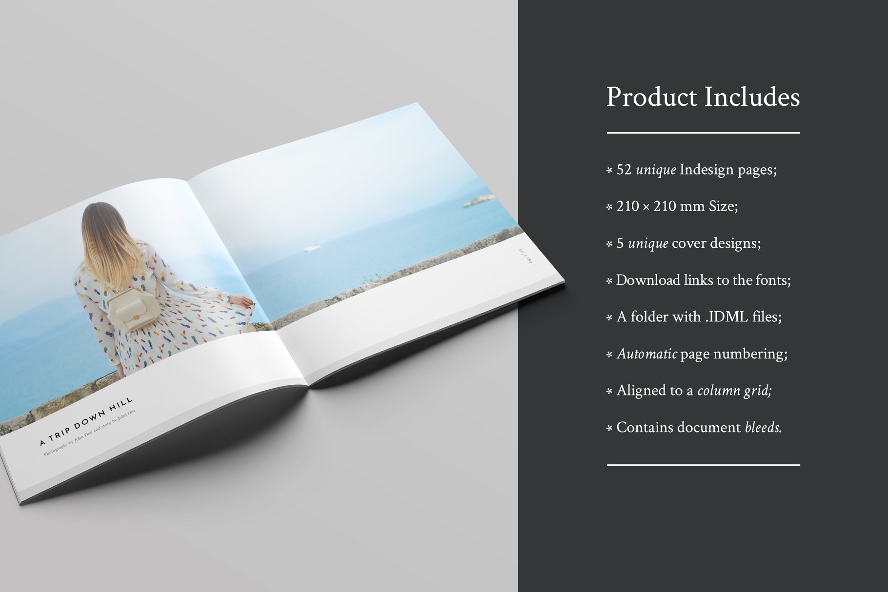 经典实用的多功能方形产品手册模板 Ubud Square Brochure Template插图(4)