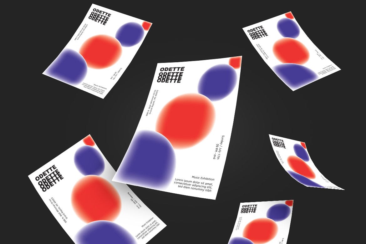 多彩球体抽象海报设计模板 ODETTE Poster Design插图(2)
