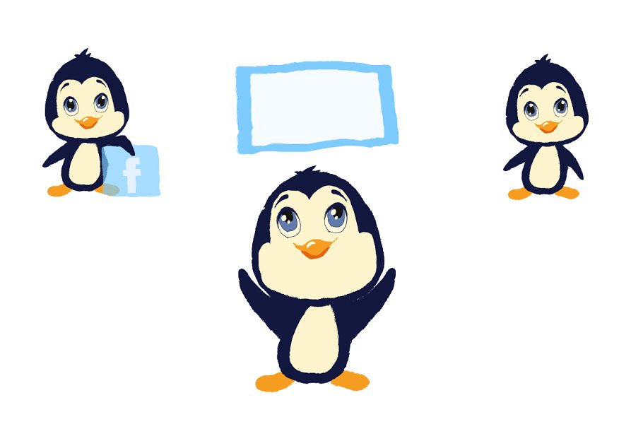 可爱企鹅吉祥物手绘插画设计 Penguin Mascot插图(3)