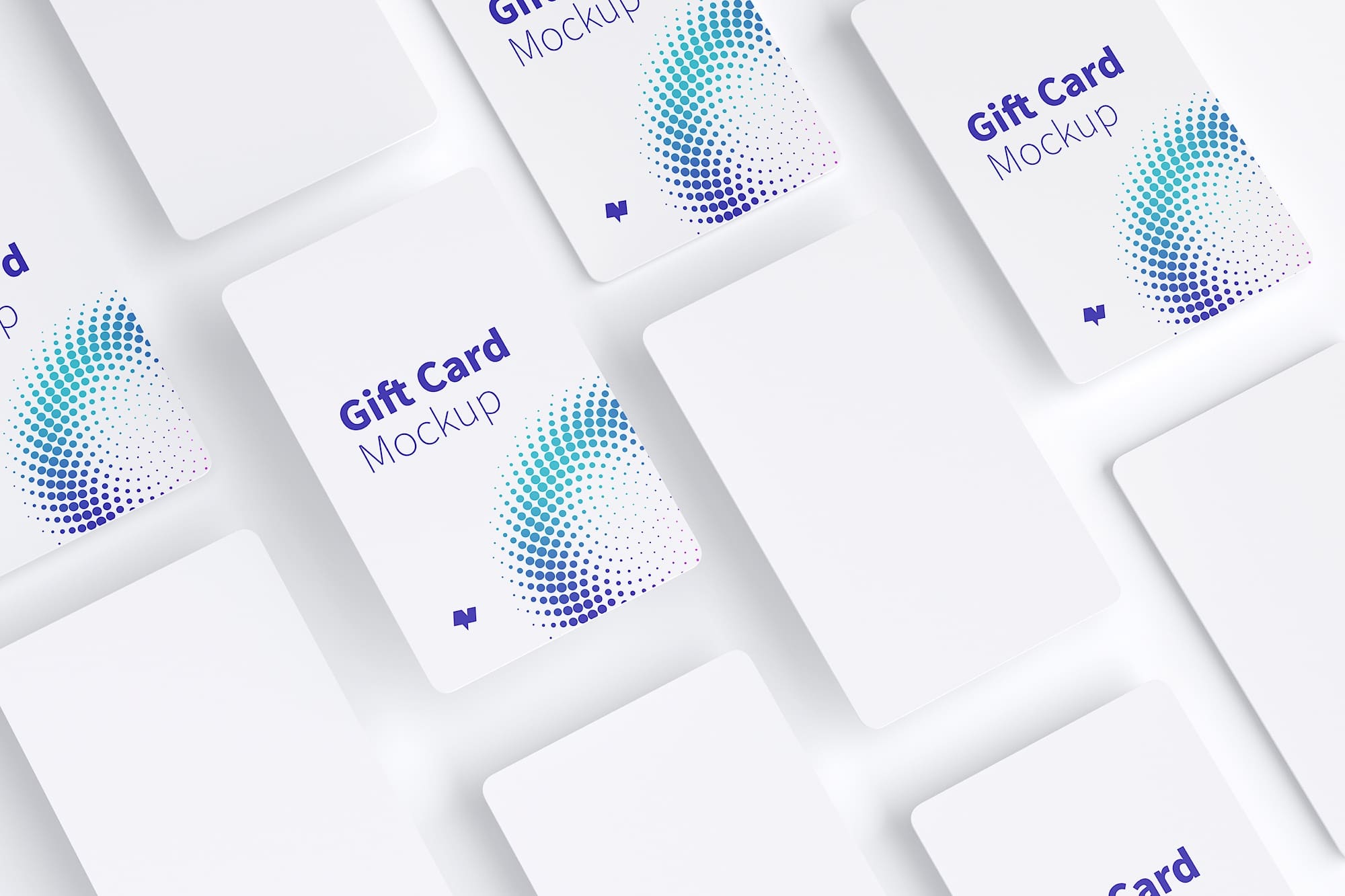 礼品积分卡卡片设计效果图等距样机模板09 Gift Card Mockup 09插图