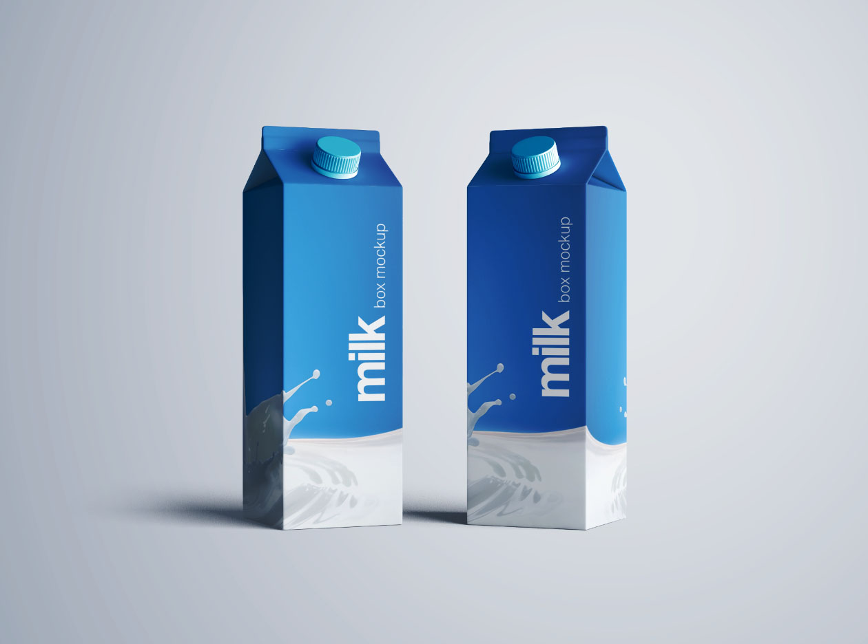 牛奶盒&牛奶瓶外观设计PSD样机模板 Milk Bottle Mockup – PSD插图(4)