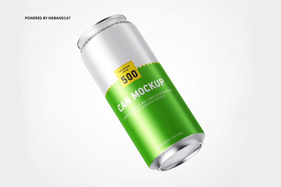 500ml容量饮料易拉罐外观设计效果图样机 500ml Can Mock-up插图(4)