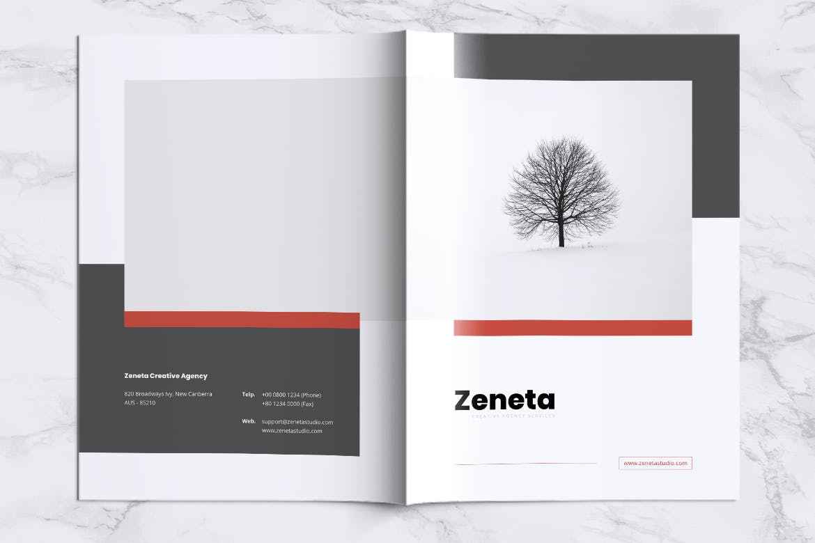 创意代理公司产品手册/企业画册设计模板 ZENETA Creative Agency Company Profile Brochures插图(8)