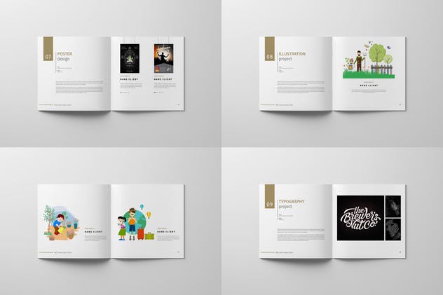 广告设计/网站设计/工业设计公司适用的产品目录画册设计模板 Graphic Design Portfolio Template插图(13)