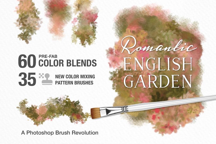 浪漫英式花园色彩颜色PS笔刷 Romantic English Garden PS Brushes插图
