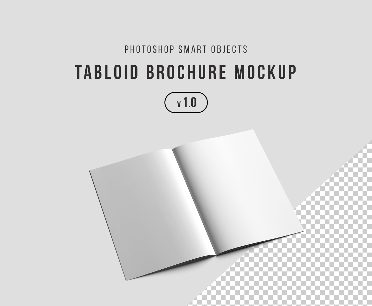 产品手册/宣传册设计效果图样机模板 Tabloid Brochure Mockup – Photoshop插图