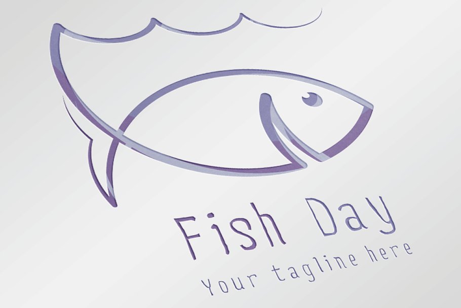 钓鱼日Logo模板 Fish Day Logo插图