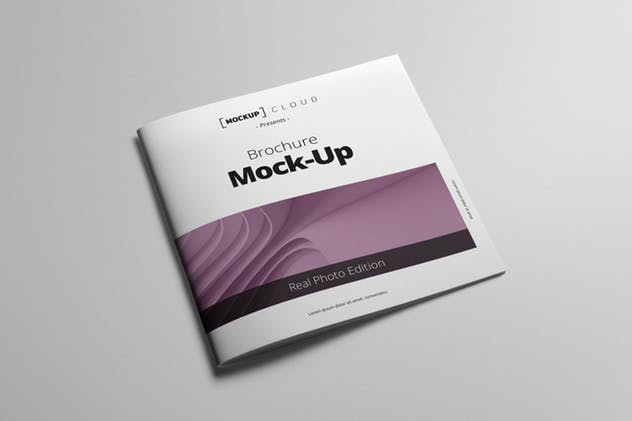 方形企业宣传册样机模板 Square Brochure Mockup插图(4)