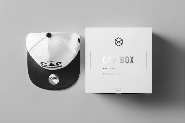帽子鸭舌帽&包装盒样机模板 Cap & Box Mock-up插图(4)