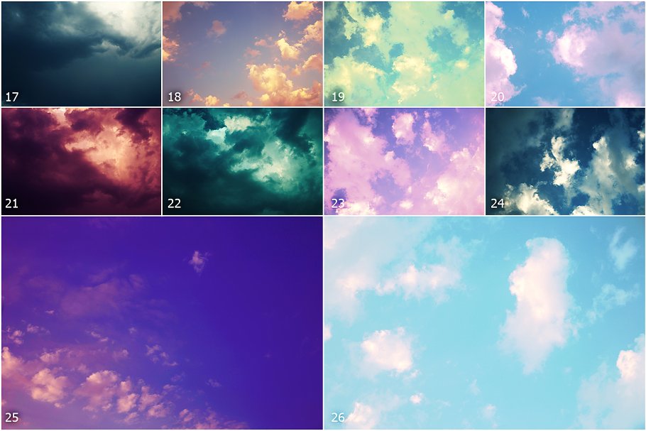 5K高清分辨率蓝天白云叠层背景素材 5K Fantasy Sky Overlays插图(3)