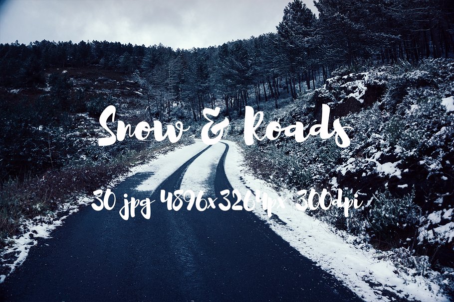 欧洲冬天雪景乡村公路高清照片素材 Snow and Roads photo pack插图(12)