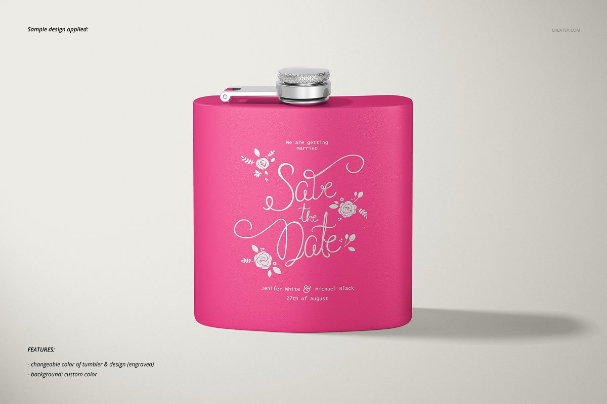 粉色涂层钢瓶包装样机展示模板插图(6)