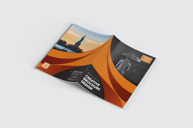 简单易用企业宣传小册画册设计EPS模板 Bifold Brochure插图(4)