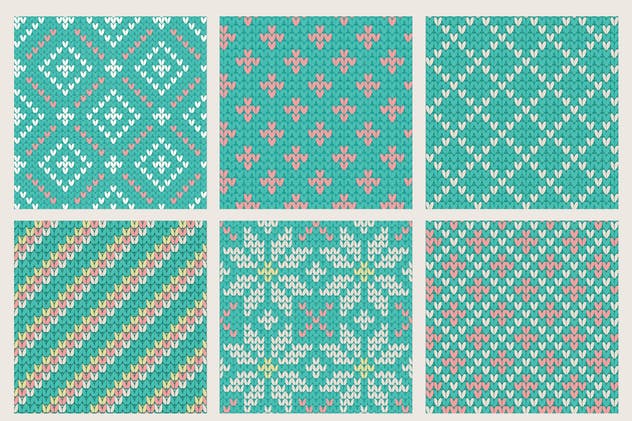 30组无缝针织纺织纹理图案套装 30 Seamless Knit Textures插图(2)