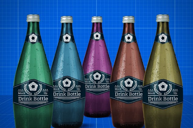 饮料玻璃瓶外观包装样机模板v1 Drink Bottle V.1插图(6)