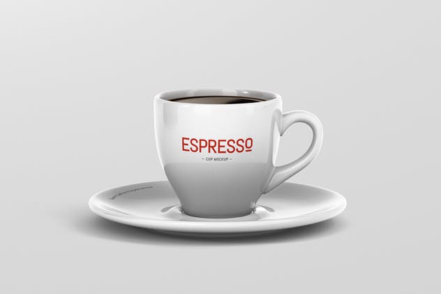 卡布奇诺浓品牌咖啡杯样机 Espresso Cup Mockup插图(2)