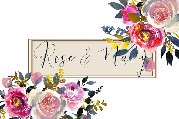 水彩玫瑰牡丹剪贴画 Watercolor Roses Peonies Clipart插图(2)