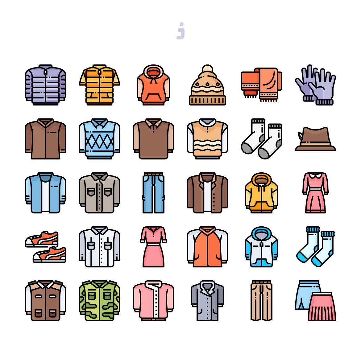 30枚服装&服装设计矢量图标 30 Clothes Icons插图(1)