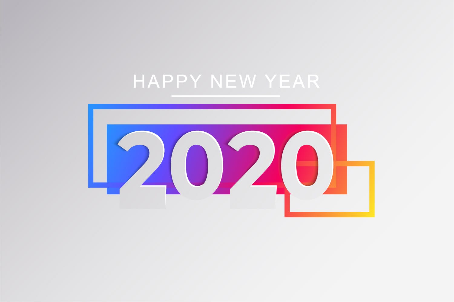 2020新年数字彩色矢量设计图形素材 2020 Happy New Year Greeting Card插图(11)