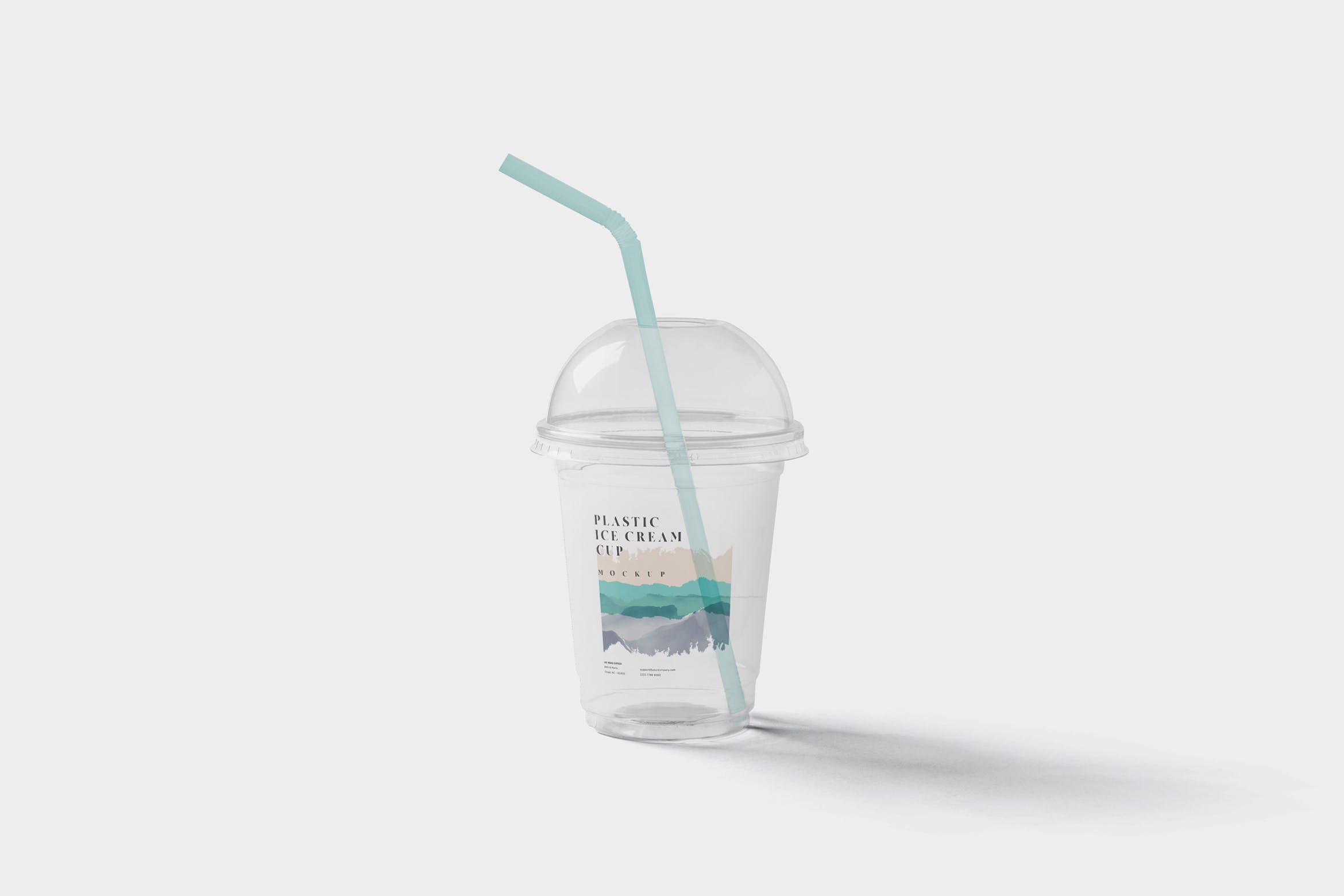 透明塑料冰淇淋杯外观设计样机模板 Transparent Plastic Ice Cream Cup Mockups插图