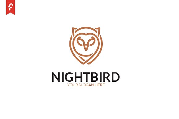 猫头鹰图形Logo模板 Night Bird Logo插图(2)
