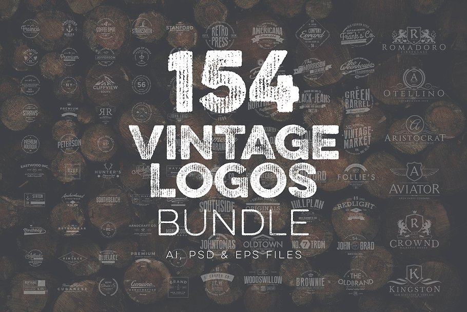 154款复古Logo标志模板大合集 154 Vintage Logos Bundle Vol.3插图