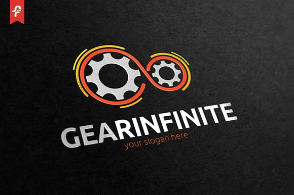 齿轮组图形Logo模板 Gear Infinite Logo插图(1)