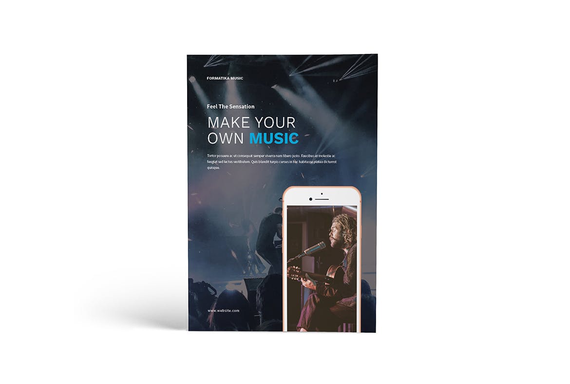 音乐主题A4规格画册/宣传册设计模板 Music A4 Brochure Template插图(1)
