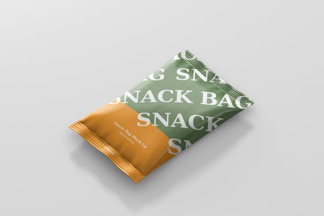 小吃/零食塑料袋包装外观设计样机 Snack Foil Bag Mockup插图(4)
