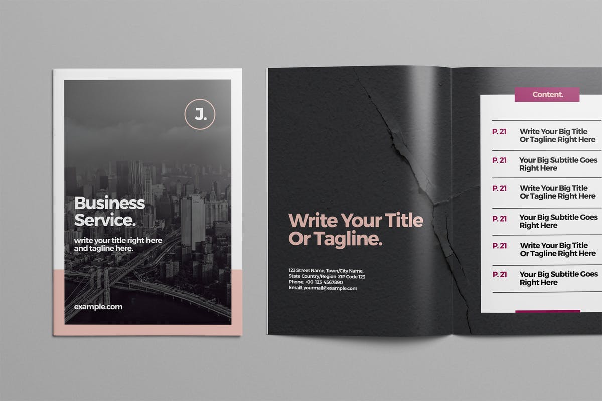 懒人设计师必备企业画册设计INDD模板 Business Brochure Template插图